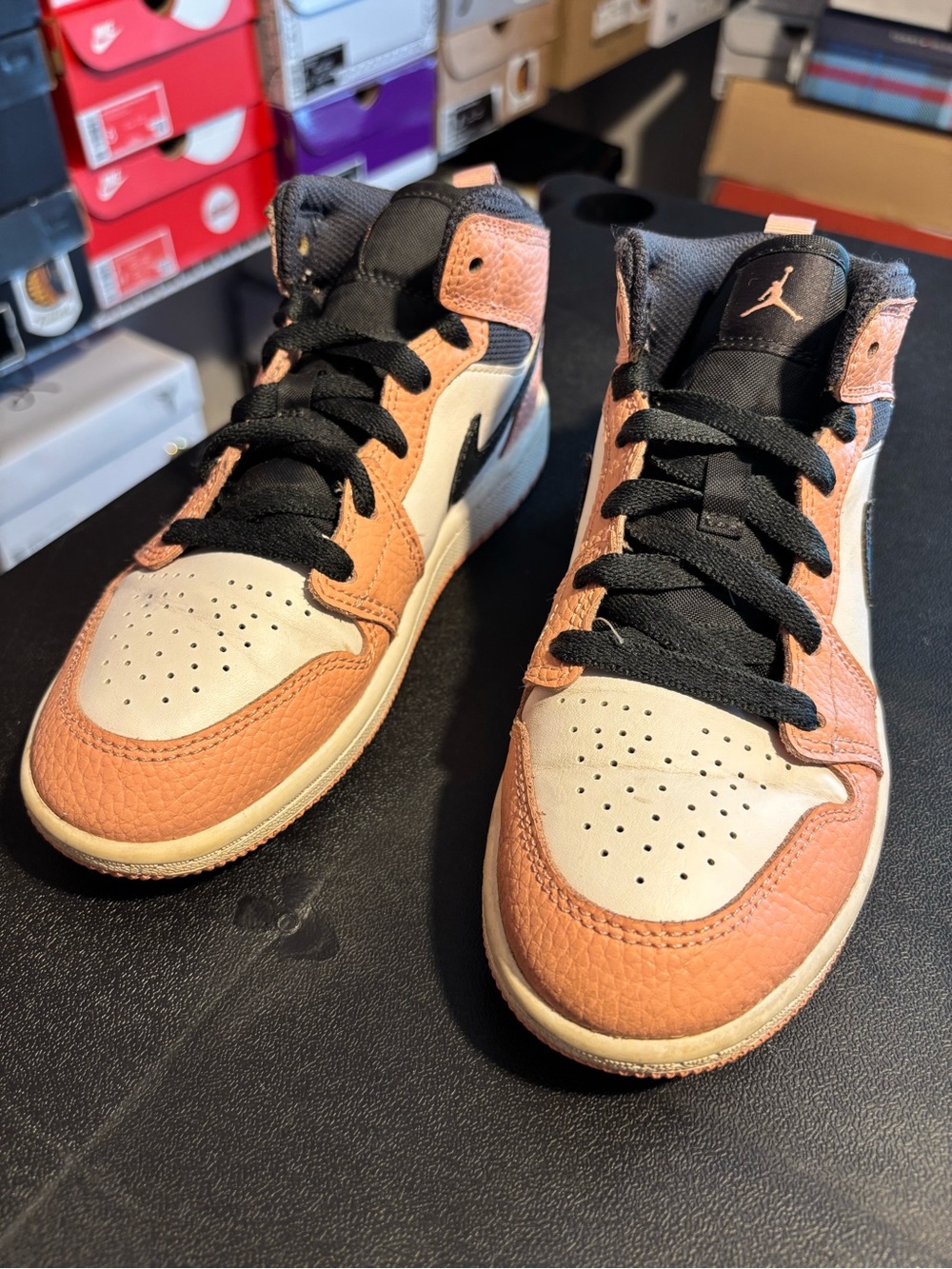 Jordan Mid Top Sneakers Pink, White & Black - Picture 7 of 8
